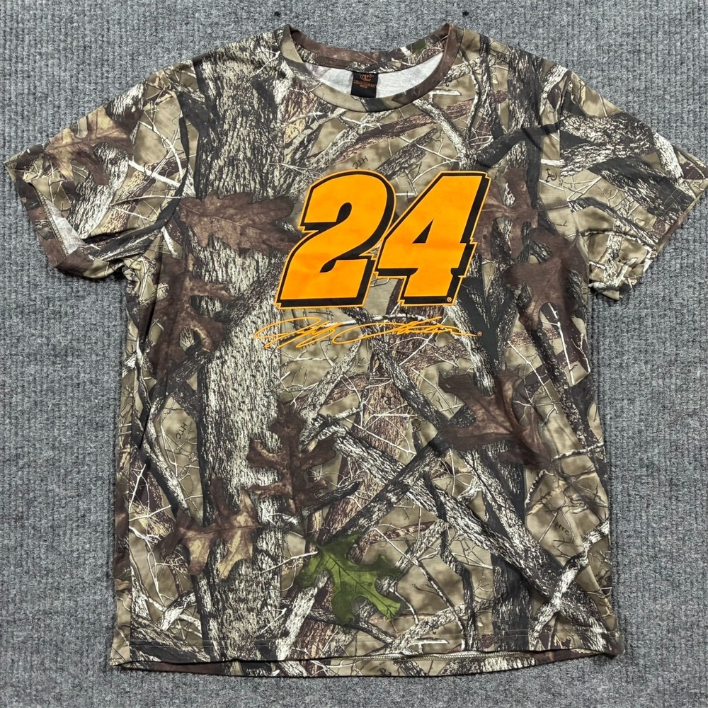 Jeff Gordon 24 NASCAR TrueTimber Camo Shirt XL All Over Print Graphic Tee